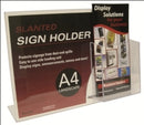 Sp- Sign Holder Deflecto A4 L/Scape W/Dl Brochure Pocket