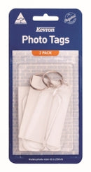 Sp-Photo Tags Kevron 80x28mm Id59 Long Oblong Clear Pk2