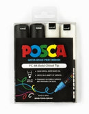 Sp- Marker Uni Posca Paint Pc8k Bold Bullet Tip Black/White Pk4