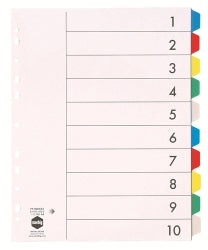DIVIDERS MARBIG A4 PVC EXTRA WIDE 10 TAB