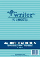 Sp- Loose Leaf Reinforced Refills Writer A4 5mm Graph Pk50 (CTN40)