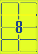 LABEL AVERY L7165FY SHIPPING HI VIS FLUORO YELLOW 8UP 25 SHTS