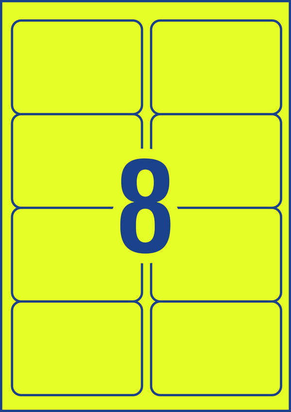 LABEL AVERY L7165FY SHIPPING HI VIS FLUORO YELLOW 8UP 25 SHTS