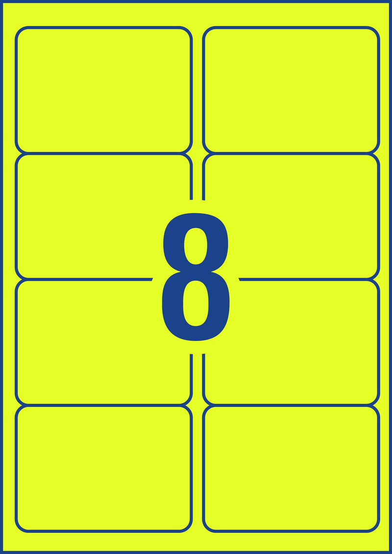 LABEL AVERY L7165FY SHIPPING HI VIS FLUORO YELLOW 8UP 25 SHTS