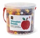 Wooden Beads Ec Asst Colours & Shapes Jar 575gm