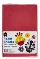 Foam Sheets Ec A4 Asst Colours Pk40