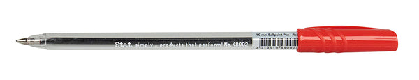 PEN STAT 1.0MM BALLPOINT MEDIUM RED BX12