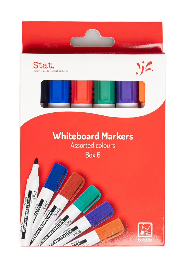 MARKER WHITEBOARD STAT 2.0MM BULLET NIB ASST WLT6