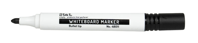 MARKER WHITEBOARD STAT 2.0MM BULLET NIB BLACK BX12