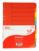 DIVIDERS STAT A4 BRIGHT COLOURS MANILLA 10 TAB