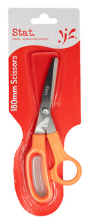 SCISSORS STAT 180MM ORANGE GRIP