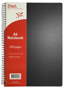 NOTEBOOK STAT A4 60GSM 7MM RULING PP COVER BLACK 240PG