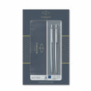 PEN PARKER GIFT SET DUO JOTTER BP & MECH PENCIL S/STEEL CHROME TRIM PK2