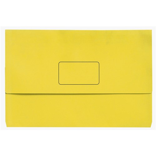 Marbig Slimpick Manilla Document Wallet Foolscap 30mm Gusset Yellow Pack Of 10