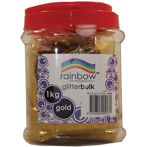 Rainbow Glitter Bulk Jar Gold 1kg