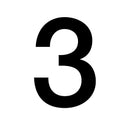 Sp- Adhesive Sign Apli 38x64mm Number 3 Blk/Wht Pk1