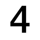 Sp- Adhesive Sign Apli 38x64mm Number 4 Blk/Wht Pk1