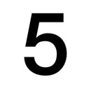 Sp- Adhesive Sign Apli 38x64mm Number 5 Blk/Wht Pk1