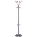 Sp- Coat Rack Alba 38cm Base X 177cm High Silver/Wood