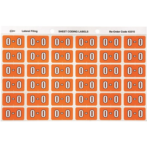 Avery Alphabet Coding Label O Side Tab 25x38mm Orange Pack Of 180