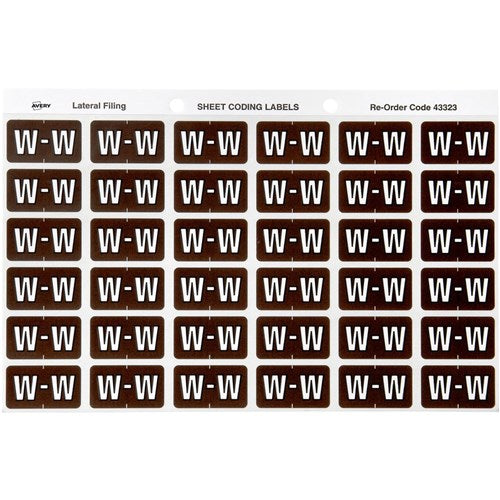 Avery Alphabet Coding Label W Side Tab 25x38mm Brown Pack Of 180