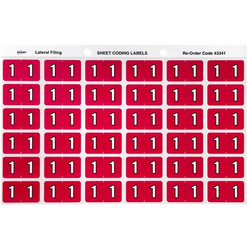 Avery Numeric Coding Label 1 Side Tab 25x38mm Magenta Pack Of 180