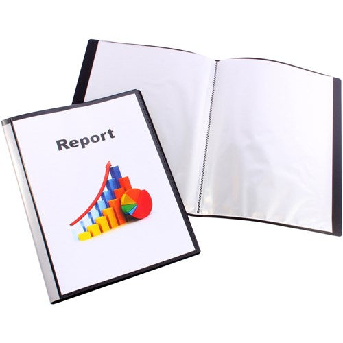 Bantex Insert Display Book A4 20 Fixed Pockets Black