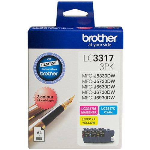 Brother LC-33173PK Ink Cartridge High Yield Colour Value Pack CMY