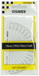 Protractor Osmer 10cm 180 Degree Hangsell Clear (BX36)