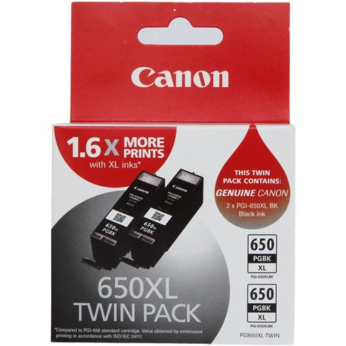 Canon Pixma PGI650XLBK Ink Cartridge High Yield Twin Pack Black | Better Office