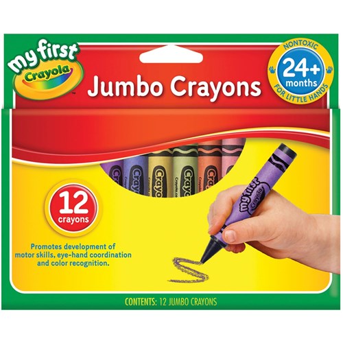 Crayola My First Jumbo Crayons 101x14mm Assorted Pack of 12 | Better Office