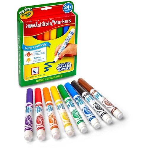 Crayola My First Markers Ultra Clean Washable Round Nib 8 Assorted