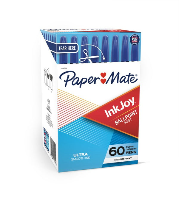 PEN PAPERMATE INKJOY 50ST 1.0MM MED BLUE BX60