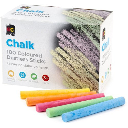 EC Chalk Coloured Dustless Box of 100