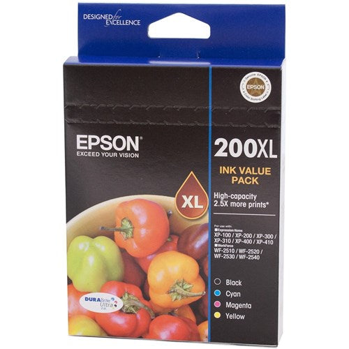 Epson 200XL DURABrite Ultra Ink Cartridge High Yield Value Pack Of 4 Assorted | Better Office