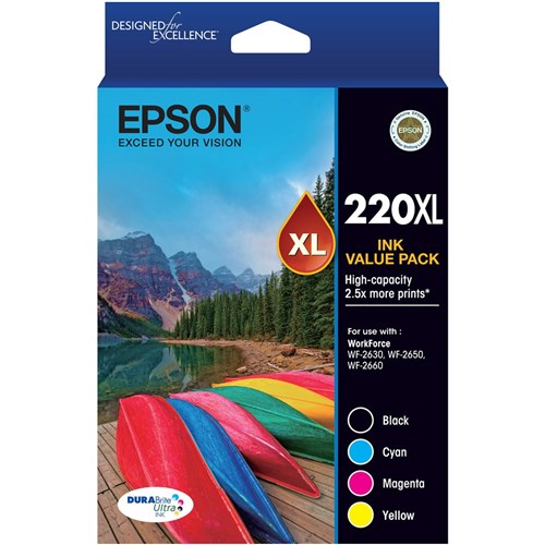 Epson 220XL DURABrite Ultra Ink Cartridge High Yield Value Pack Of 4 Assorted | Better Office