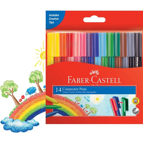 Faber-Castell Connector Pen Art Set Assorted Wallet of 14