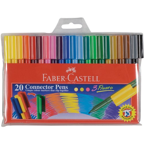 Faber-Castell Connector Pen Assorted Wallet of 20 | Better Office