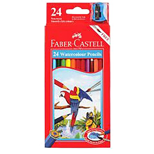 Faber-Castell Watercolour Pencils With Sharpener Assorted Pack of 24