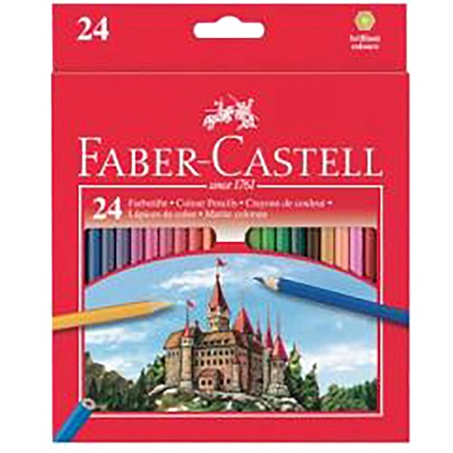 Faber-Castell Classic Colour Pencils including Sharpener Assorted Pack of 24 | Better Office