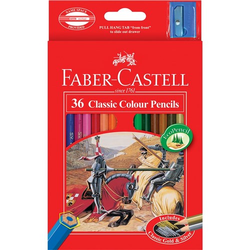 Faber-Castell Classic Colour Pencils And Sharpener Assorted Pack Of 36