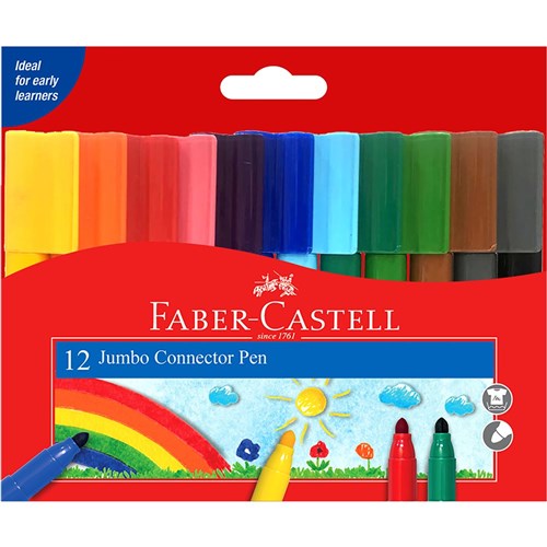 Faber-Castell Connector Marker Jumbo Bullet Assorted Wallet of 12 | Better Office