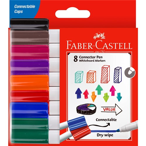 Faber-Castell Connector Whiteboard Marker Assorted Pack Of 8 | Better Office