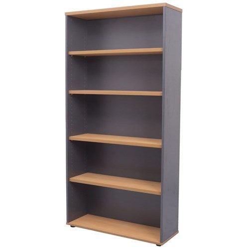 Rapidline Rapid Worker Bookcase 4 Shelves 900W x 315D x 1800mmH Beech And Ironstone