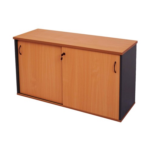 Rapidline Credenza Sliding Doors 1500W x 450D x 730mmH Cherry And Ironstone | Better Office