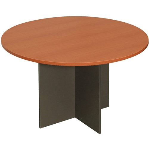 Rapidline Rapid Worker Round Table 1200D x 730mmH Cherry Top Ironstone Base