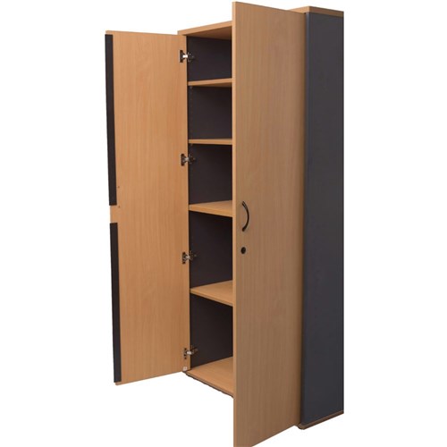 Rapidline Rapid Worker Lockable Cupboard 900W x 450D x 1800mmH Beech And Ironstone | Better Office