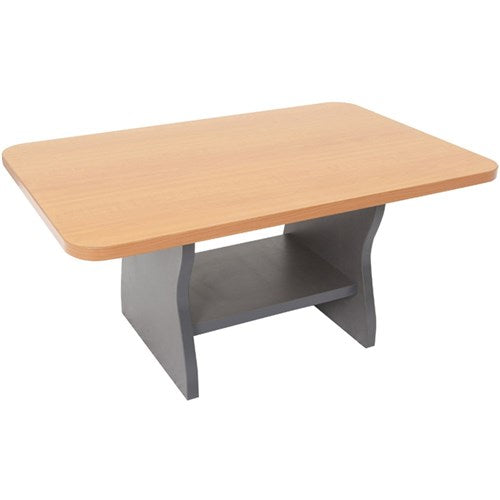 Rapidline Budget Coffee Table 900W x 600D x 425mmH Beech Top Ironstone Base | Better Office