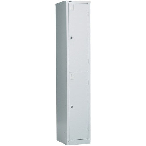 Rapidline Go Locker 2 Door 305W x 455D x 1830mmH Silver Grey