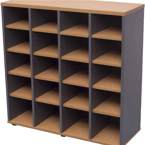 Rapidline Pigeon Hole Unit 20 Holes 1040W x 380D x 1040mmH Beech And Ironstone